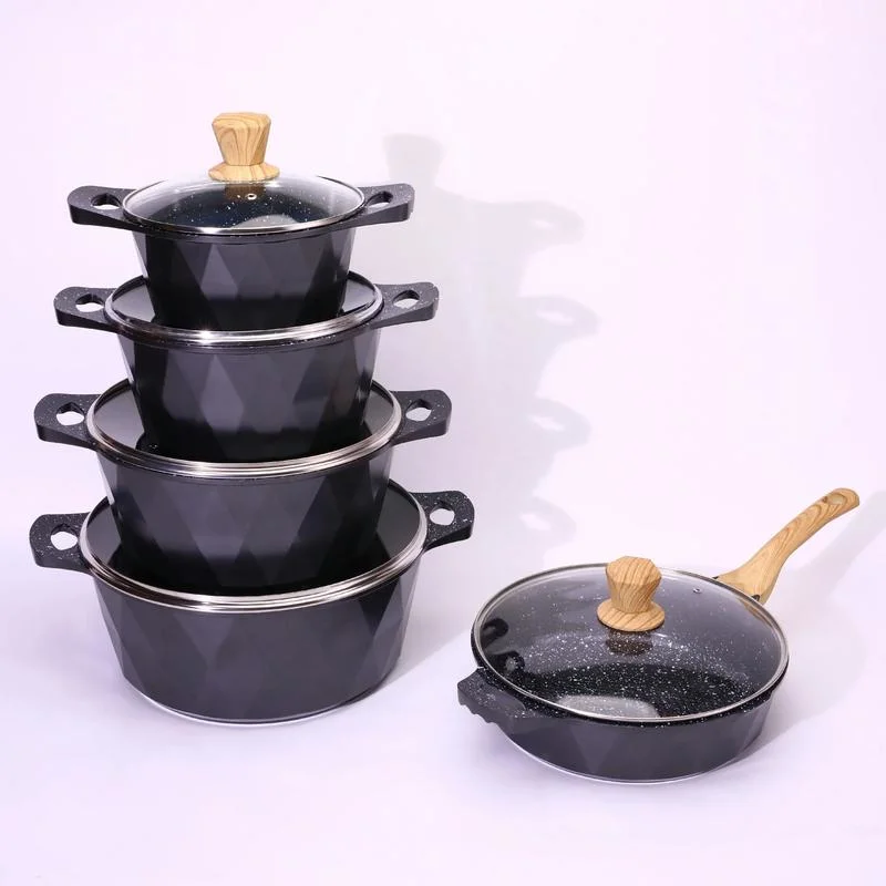 Best Sale Kitchen Cookare Food Hot Pot Sets Pans Sets Cookware 304 Stainless Steel OEM Packing Double Handle Cooking Pot