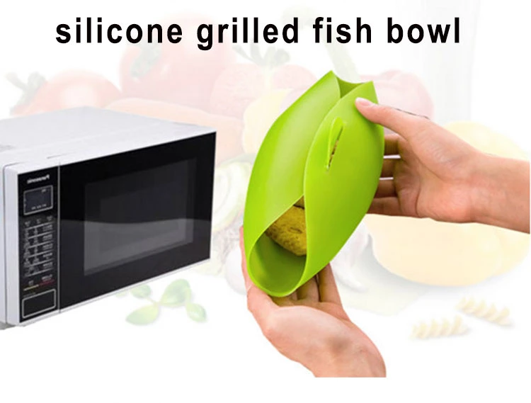 Silicone Steamer Microwave Vegetable Steamer Folding Bread Baking Pan Bowl Fish Poacher Home Kitchen Baking Tools