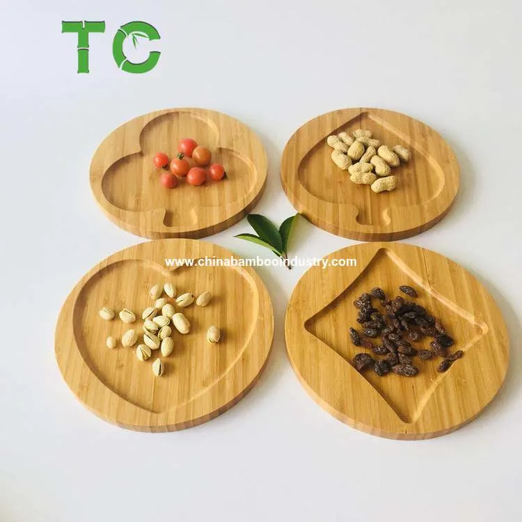 Customized Wholesale Bamboo Plate Eco-Friendly Plate Cake Plate Dinner Serving Plate Wood Tableware