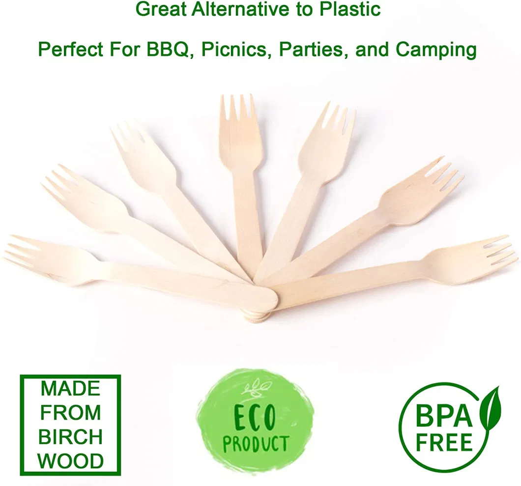 Biodegradable Eco-Friendly Factory Direct Supply Wooden Cutlery Forks Tableware