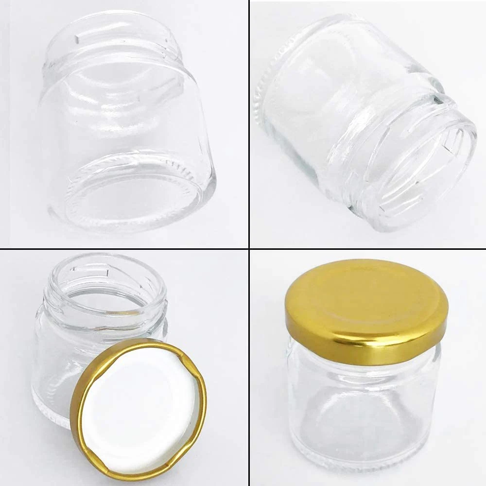 1.5oz 45ml 85ml 100ml Clear Glass Hexagon Jar Small Hexagonal Spice Honey Jar for Chili Spice Jelly