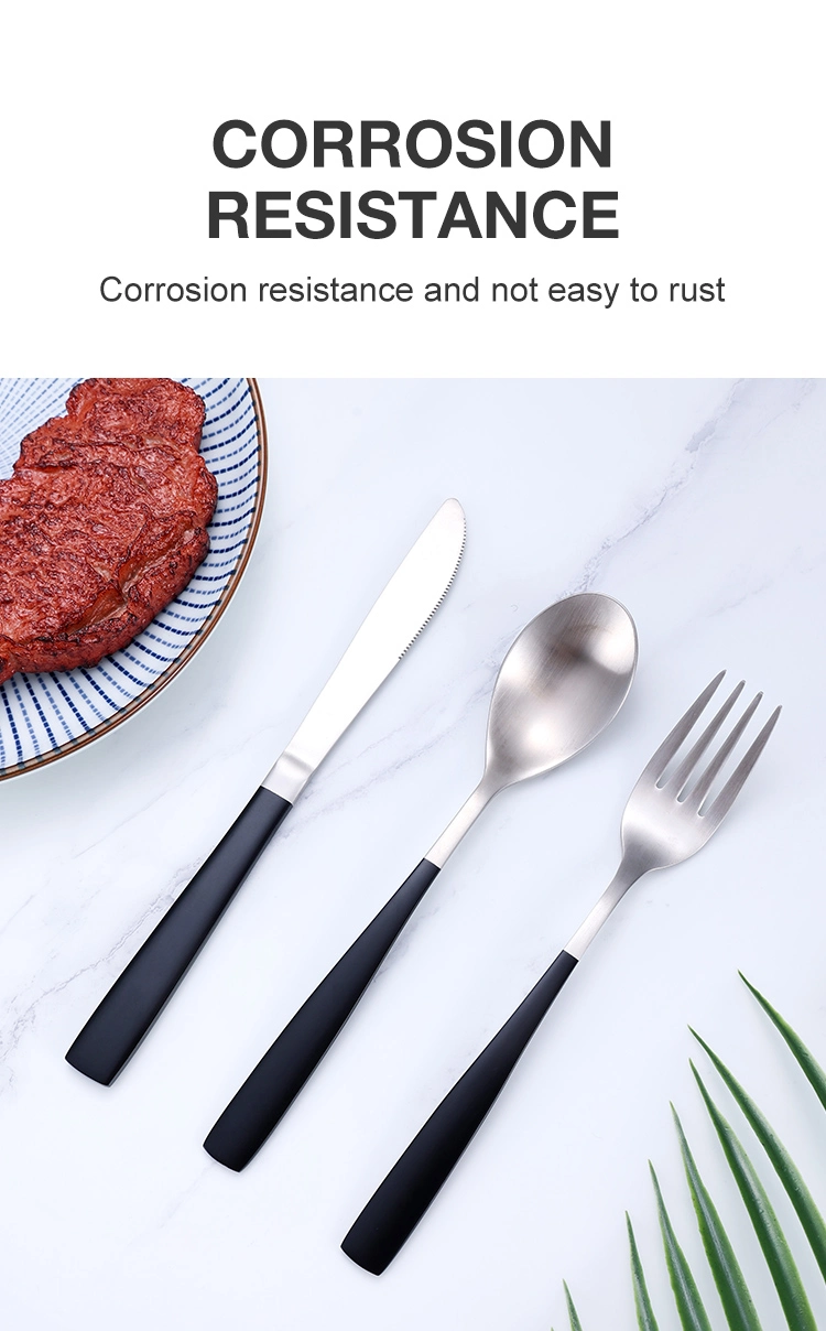 Elegant Dinnerware Knife Fork Spoon Stainless Steel Tableware Set for Home Dining