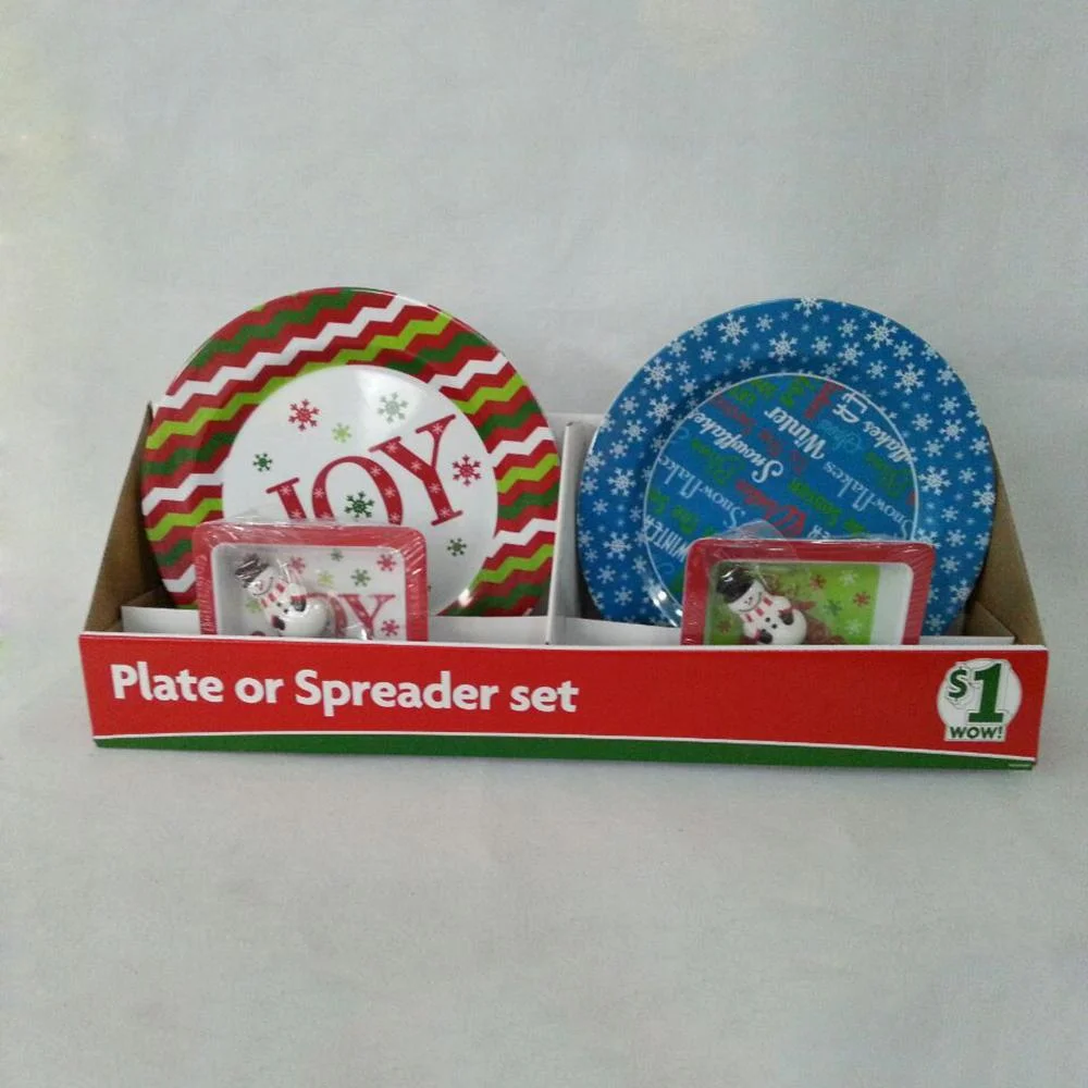 Plastic Decorations Dinnerware Set Party Plate Set for Christmas