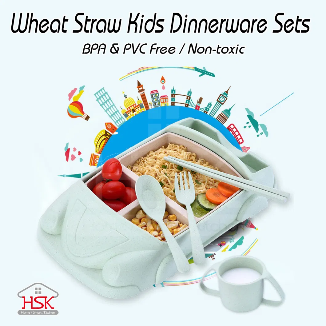 Wheat Straw Eco-Friendly Kid&prime;s Dinnerware Sets