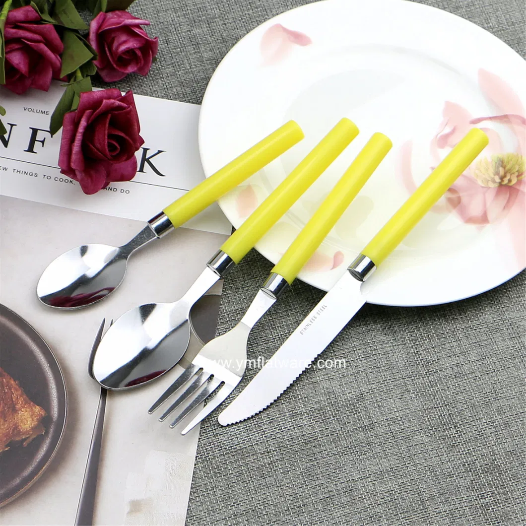 6 PCS Plastic Handle Dinner Ware Flatware Spoon Set