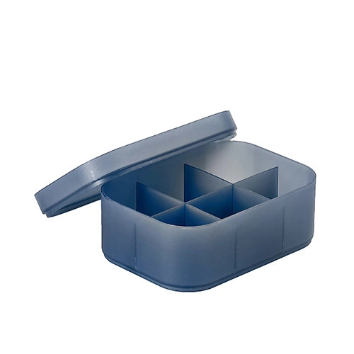 Desktop Cosmetic Storage Box Plastic Frosted Compartment with Lid Finishing Storage Box