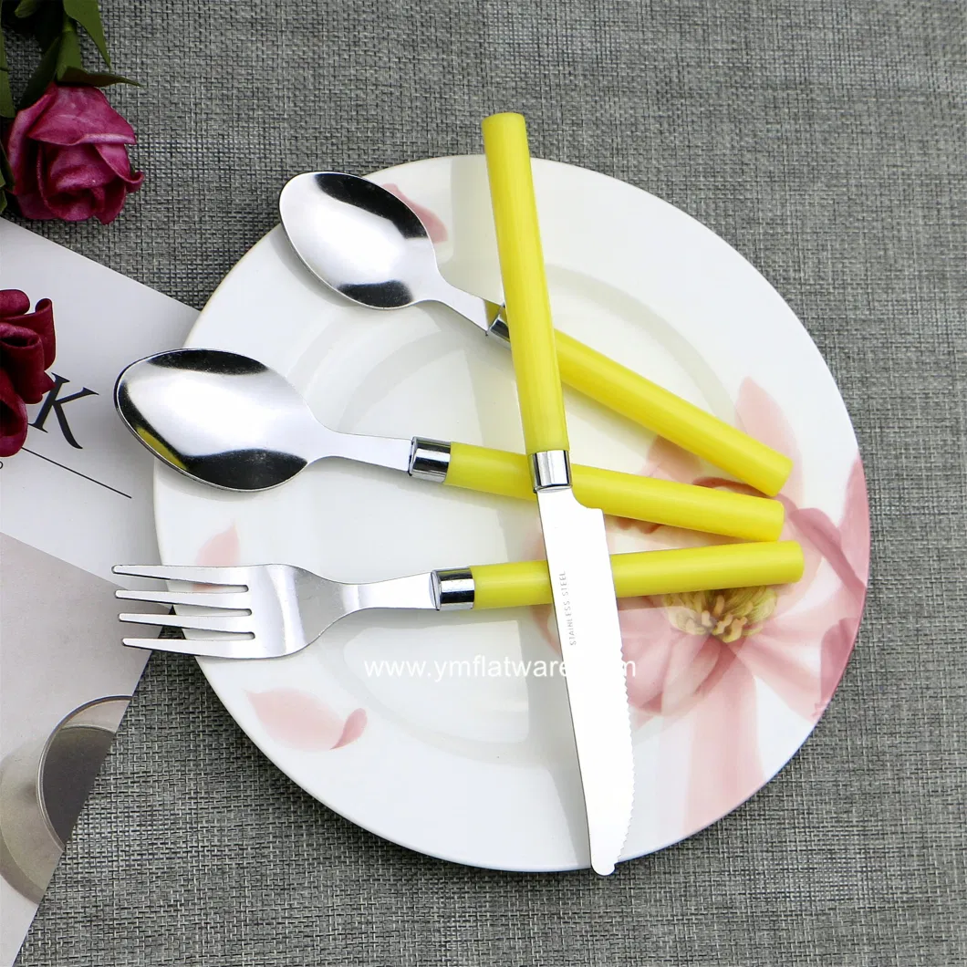 6 PCS Plastic Handle Dinner Ware Flatware Spoon Set