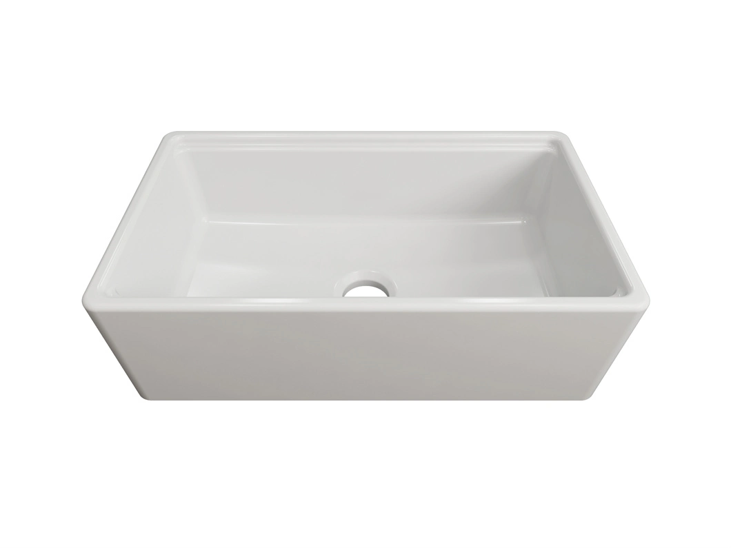 Wholesale Undermount Single Bowl Farmhouse Rectangular Apron Front Porcelain Sink Ceramic Kitchen