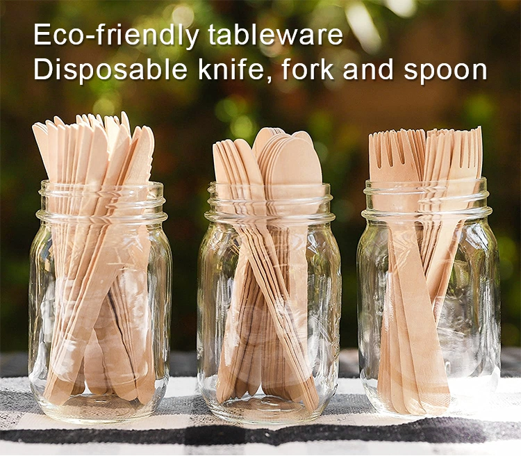 Party Disposable Eco Friendly Wooden Cutlery Tableware