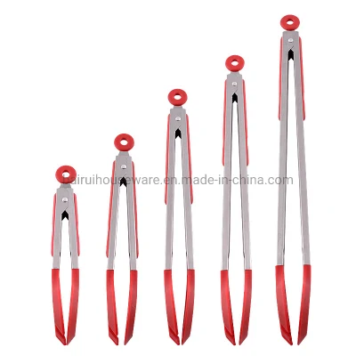 Pinze per alimenti in silicone in vendita a caldo per grigliate Tongs Tong Y-0410r