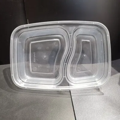  Contenitori per alimenti in plastica per alimenti a due scomparti per microonde, confezionamento di alimenti, stoviglie