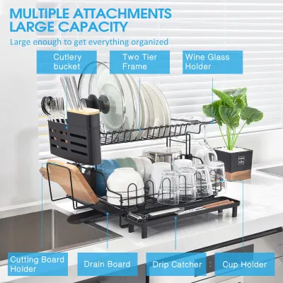  5 in 1 Drainer rack utensili da cucina Organizzatore acciaio inox
