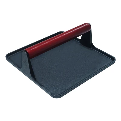 Peso bistecca in ghisa ad alte prestazioni manico in legno Bacon Grill Hamburger Press cottura barbecue strumento