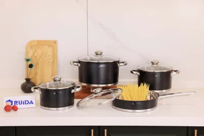  Vendita all&prime;ingrosso popolare elettrodomestici utensili da cucina Casserole 8PZ Set di stoviglie