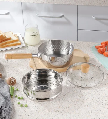 Utensili da cucina Mestoli bocca di deviazione pentola in acciaio inox latte piatto da cucina Con coperchio