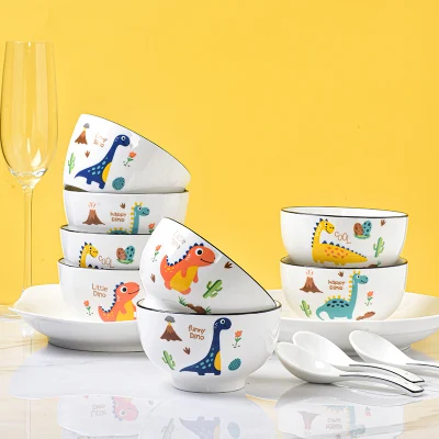  Ciotola in ceramica Nordic Cartoon, zuppa di bocciotole di riso personalizzata Stoviglie domestiche per bambini