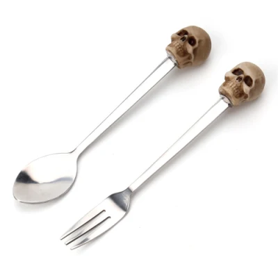  Personalità Skeleton Head Fork Set cucchiaio utensili da cucina casalinghi Halloween Decorazioni