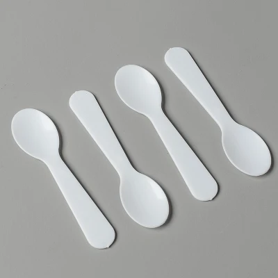  Set di posate in plastica PP PS cucchiaini da tè cucchiaino per gelato, cucchiaio personalizzato Tavolame con logo per imballaggio delle dimensioni
