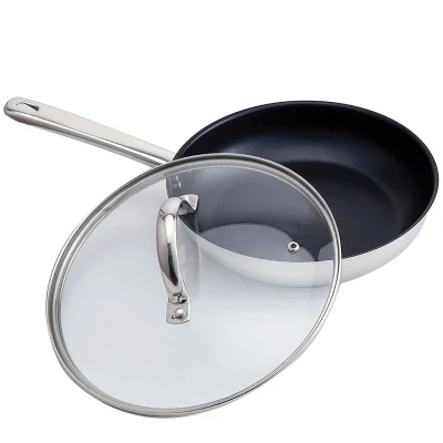  Padella antiaderente da 9.5 cm con coperchio, posateria in acciaio inox Cucina di alta qualità Cook Pot Factory all&prime;ingrosso