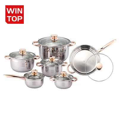  12 PZ utensili da cucina Pan per friggere Pot per cottura senza avambraccio in acciaio inox Set di utensili in acciaio