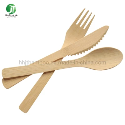  Factory Wholesale Compostable Set di stoviglie in bambù ecologico Set di stoviglie monouso