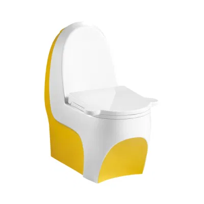  Bianco e giallo dimensioni del bambino asilo Scuola toilette Washdown grado a Ciotola da toilette in porcellana per bambini con WC per bambini Sedile