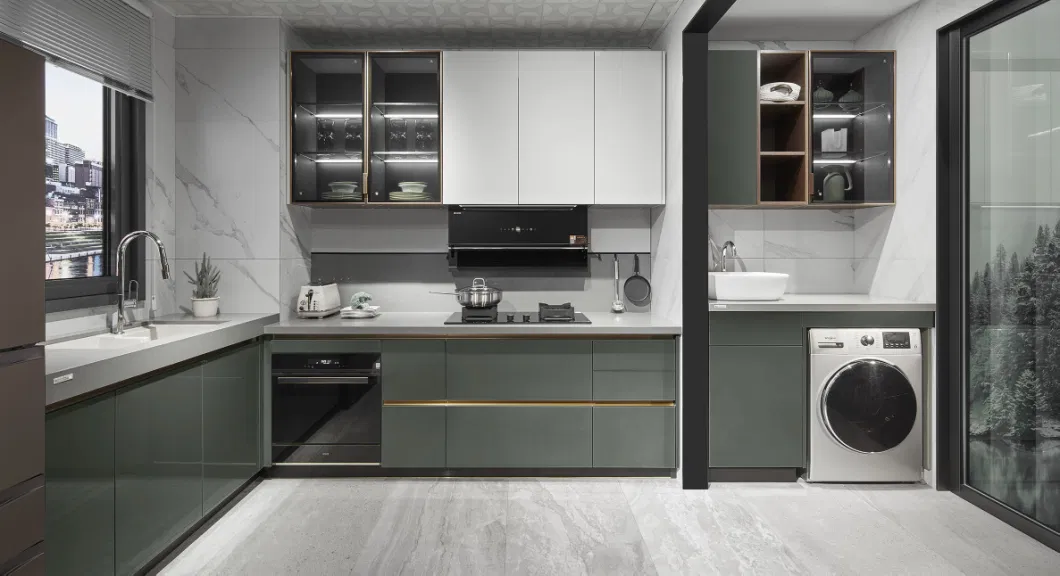 Under Sink Green Australian North America Glossy Storage Morden Flat Pack Hutch Home Furniture Kitchen Cabinets