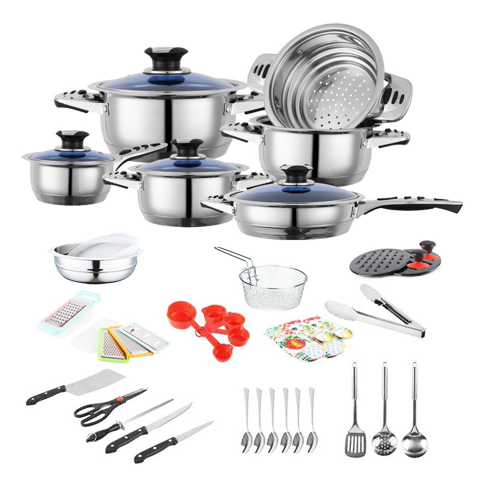 South Africa Cookware Set 50 52 PCS Stainless Steel Frying Pan Casserole Pots and Pans Cooking Pot