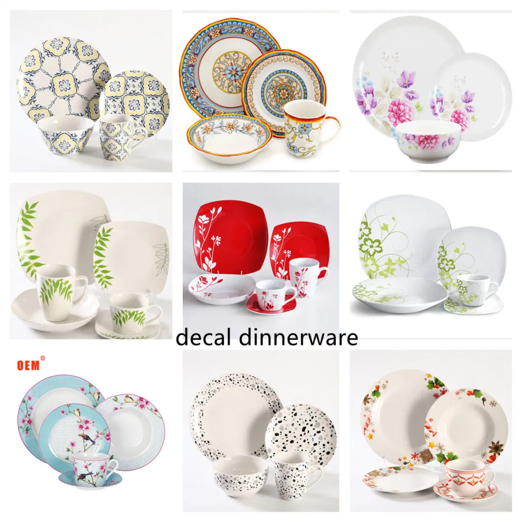 Glaze Crockery Ceramics Dinner Plates Bowl Cups Dinnerware Sets 16 Pieces Porcelain Dinner Set