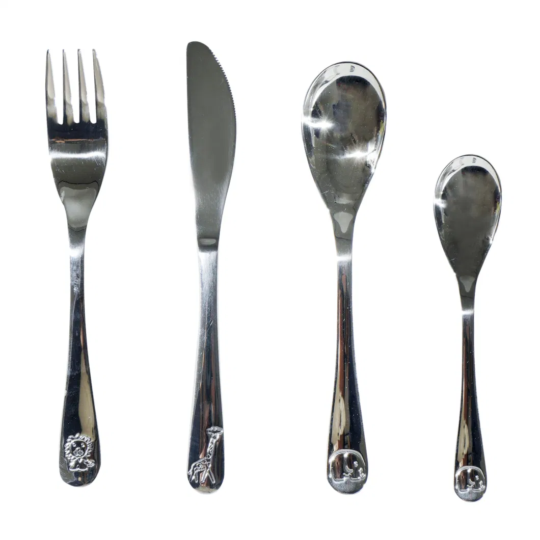 18/8 Stainless Steel Children&prime;s Tableware 4PC/Set