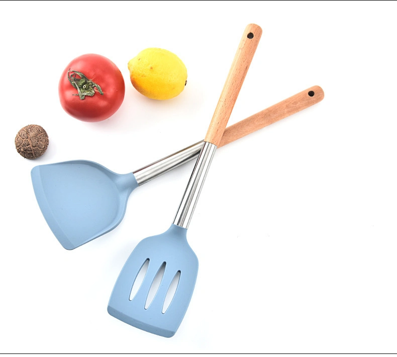 Non Stick Pot Silicone Wood Handle Kitchenware Set of Three Pieces