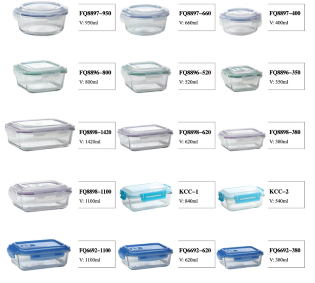 High Borocilicate Glass Food or Fruit Storage Containers