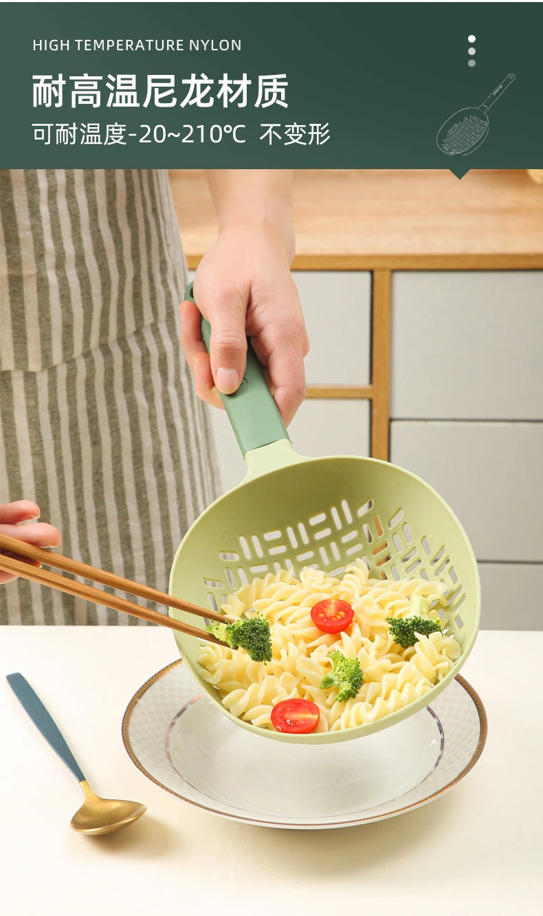 Kitchen Utensils Heat Resistant Silicone Colander Filter Spoon for Noodles Soup