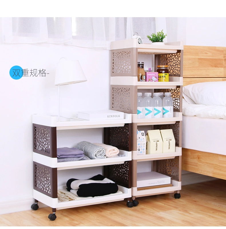 Plastic PP Multi-Layer Convenient Household Kitchen Shelves Organizer Trolley Storage Holder Spice Rack Set Organization