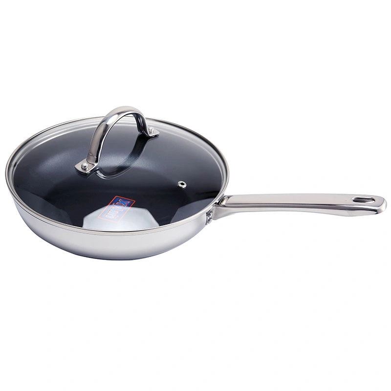 24cm/9.5 Inch Non-Stick Frying Pan with Lid Stainless Steel Cookware High-Quality Kitchen Cook Pot Factory Wholesale