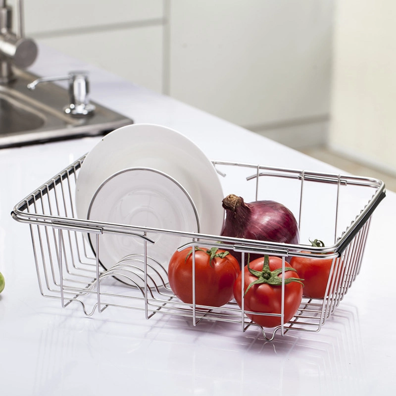Deep Large Expandable Organizer Over The Sink Dish Drying Rack Kitchen Dish Rack Drainer Stainless Steel