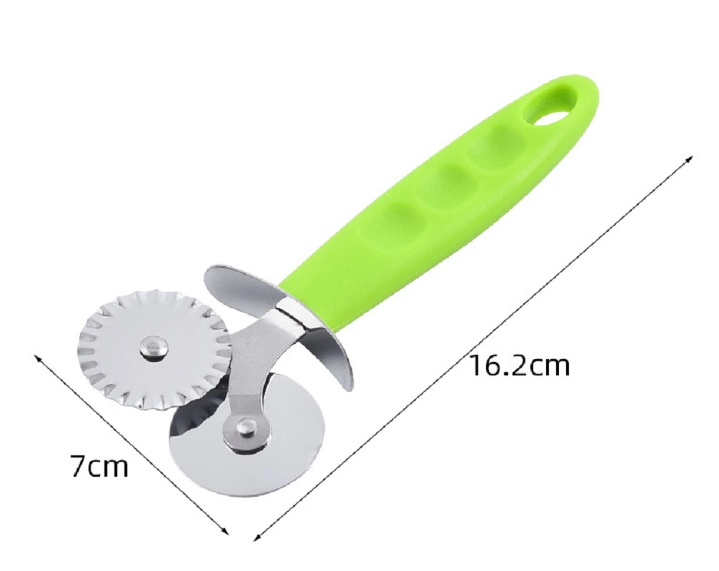 4 Pattern Pizza Wheel &amp; Cutter Double Roller Knife Pizza Cutter Stainless Steel Roller Slicer Kitchen Cookware Cake Tools Wheel Wbb17235