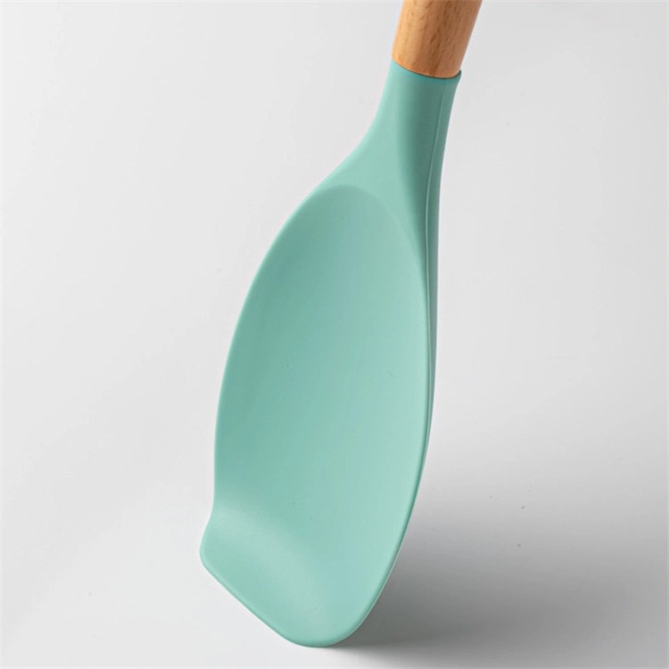 Household Silicone Kitchen Wood Handle Cooking Utensils