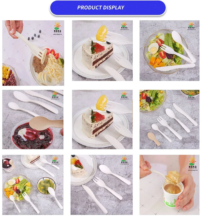 Inches Disposable Paper Cutlery Biodegradable Fork Knife Spoon Set
