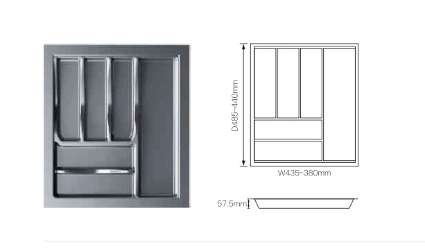 Plastic Utensil Drawer Organizer for Kitchen Cabinet for Furniture Fittings and Cabinet Ma-500