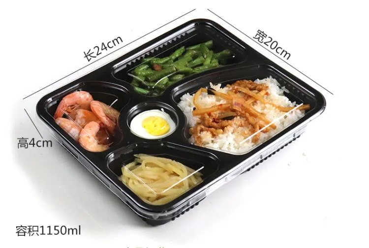 Hit PP Plastic Grid Lunch Box Disposable Tableware