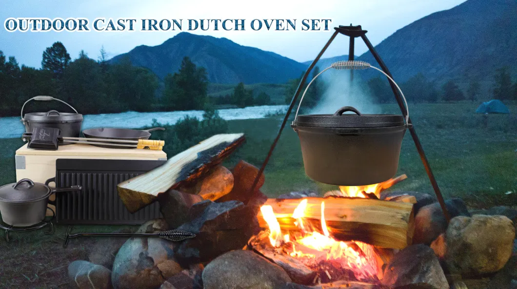 out Door Camping Cast Iron Cookware Set Cast Iron Cookware Pot