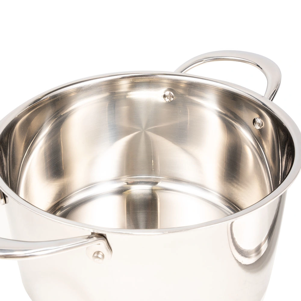 Kitchen Appliance Stainless Steel Cookware Double Handle Deep Soup Pot