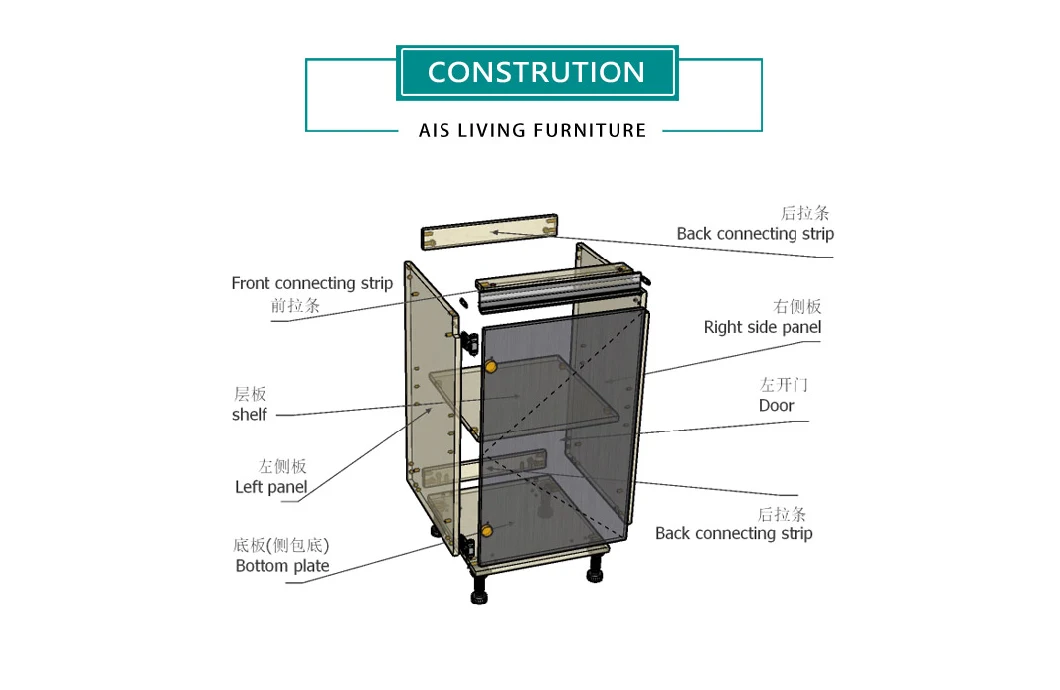 2022 Home Furniture Wood Modular Modern Cheap Small Kitchen Cabinets Set with Sink and Drawer for Philippines Sale Basic Customization