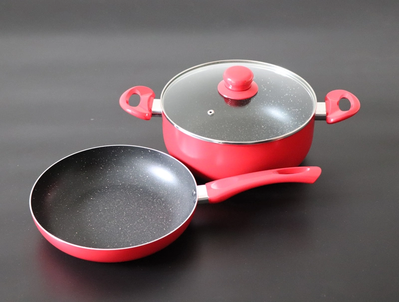 Food Safe Nonstick Marble Cookware Set with Frypan Cooking Pots Oil Free Ceramic with Induction Base Casserole