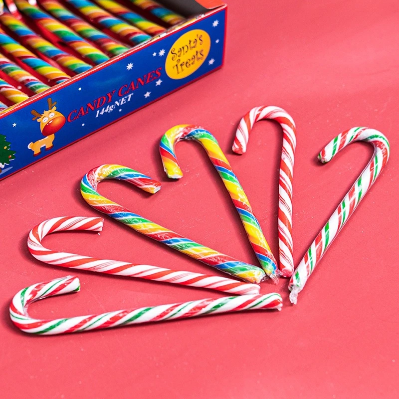 Single Hole Halal Kosher Handmade Crutch Lollipop Item Ornaments Decoration Rainbow Candy Cane Companies