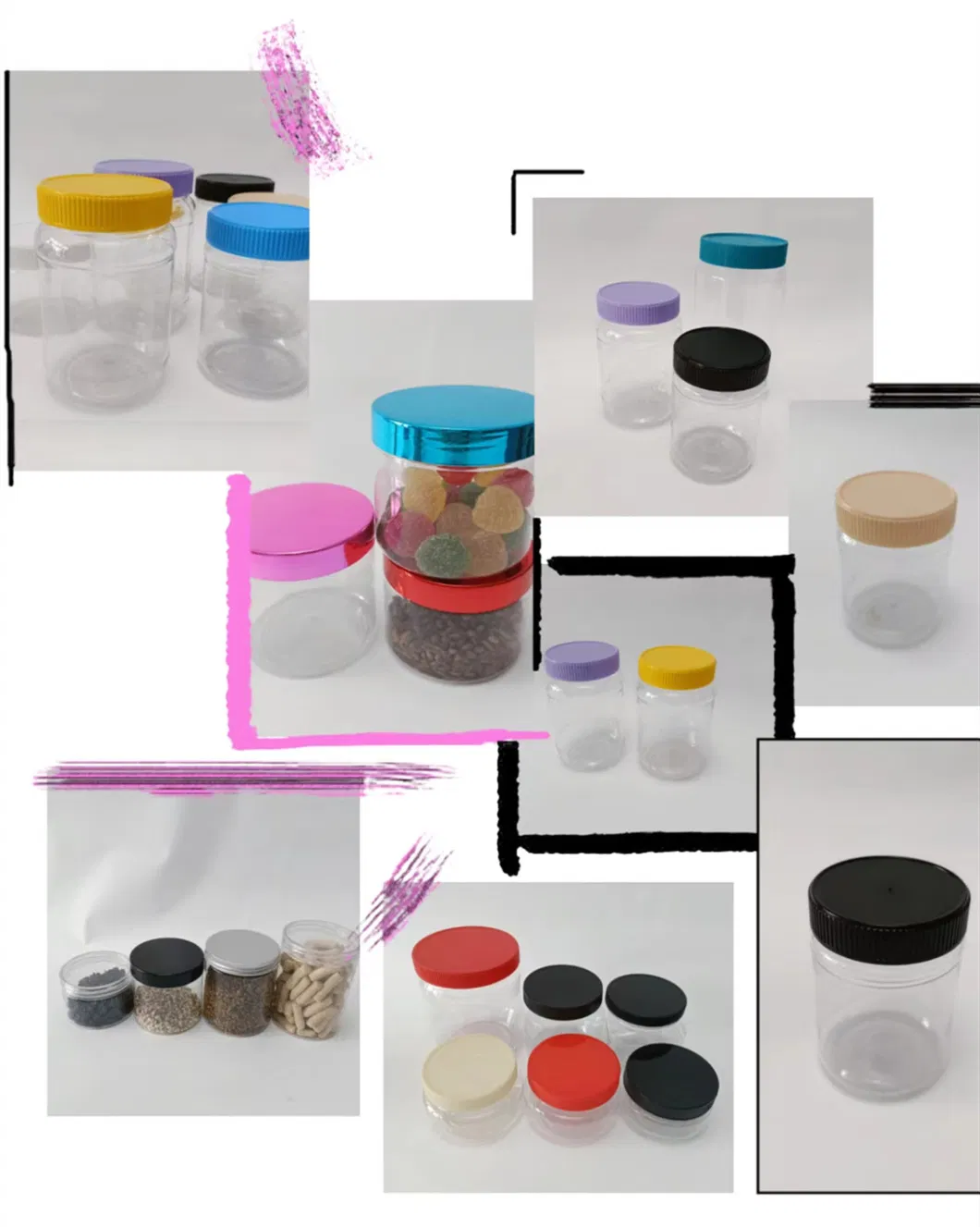 Solid Empty Plastic Cosmetic Makeup Jar Pot