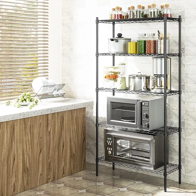 Kitchen Food Storage Heavy Duty Wire Shelving Unit Shelves Storage Rack Metal Trolley