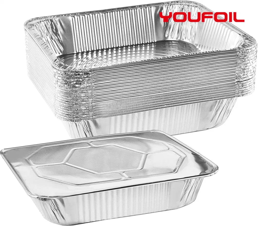 Food Grade Recyclable Non Deformable Disposable Aluminum Tray Half Size Baking Pan