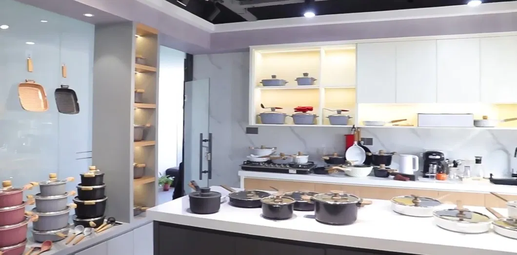 Aluminum Luxury Square Non-Stick Cookware Set Metal Cooking Pot Set Kitchen Utensils